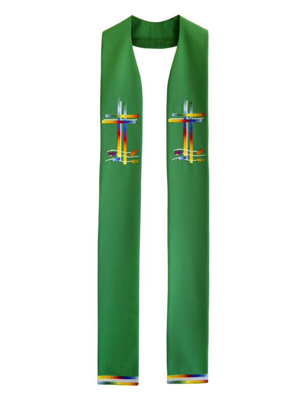 Green Stole With Colored Cross