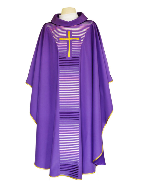 Violet Vestment With Cross And Stripes
