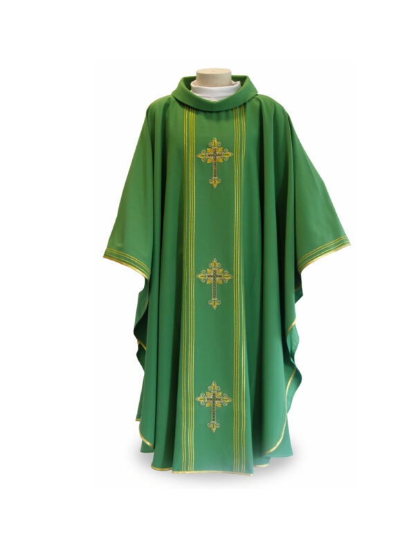 Green Parament With 3 Golden Crosses