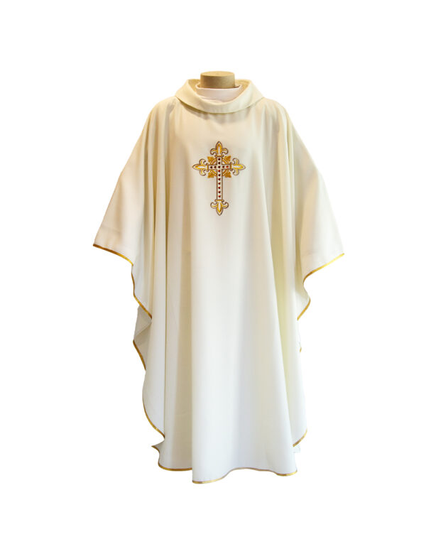 Vestment With Golden Cross And Pearls