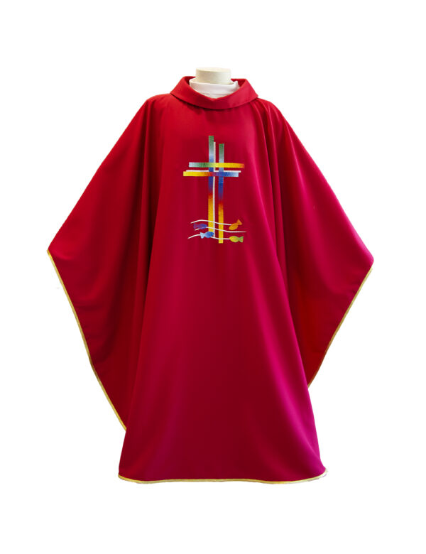 Red Vestment With Colored Cross