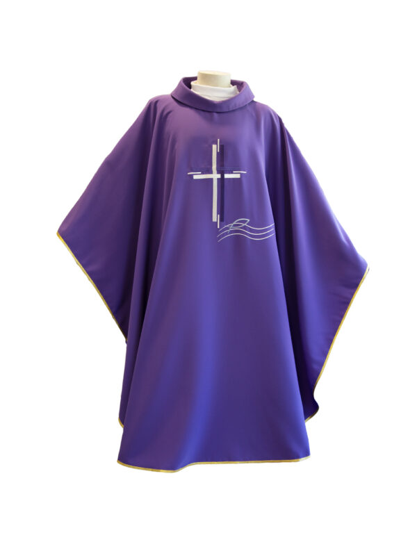 Purple Vestment With Cross And Fishes