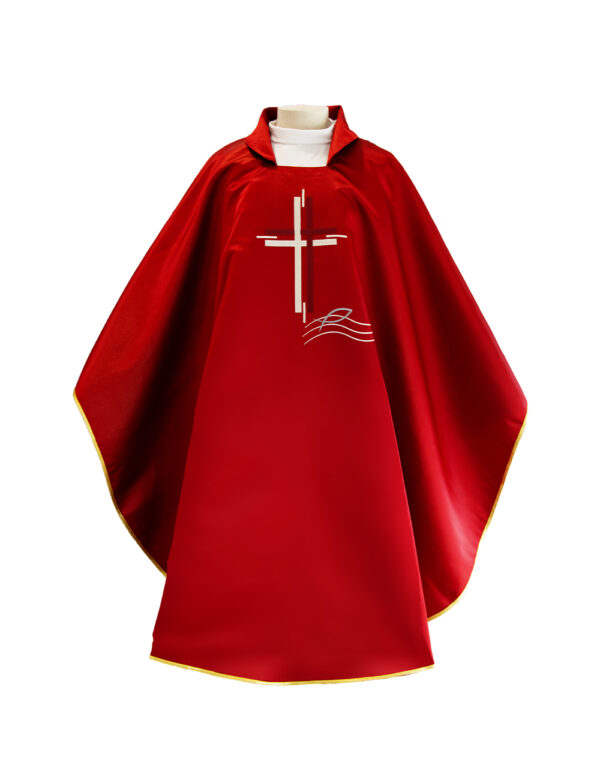 Red Vestment With White Cross