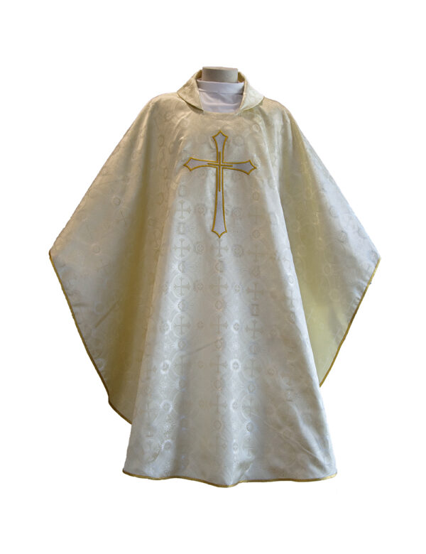 Vestment With Golden Cross And Relief