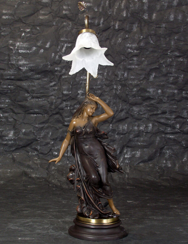 Candeeiro Com Dama Bronze