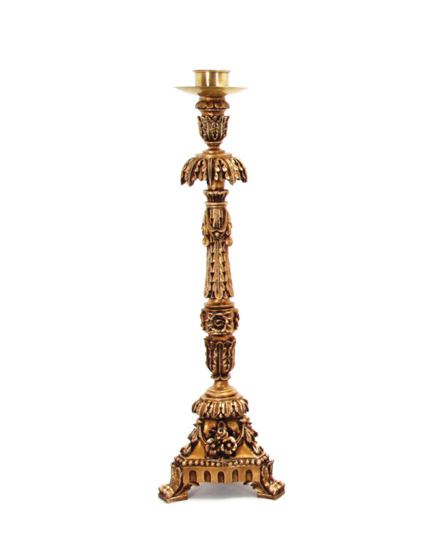 Castiçal Barroco Dourado Ornamentado