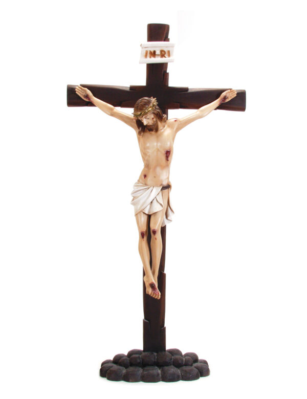 Resting Crucifix With Stones At The Base