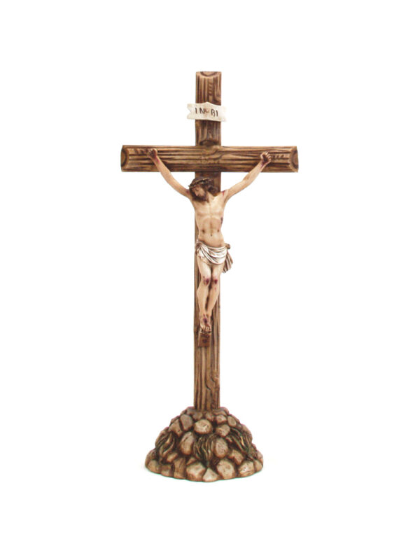 Perching Crucifix In Light Wood