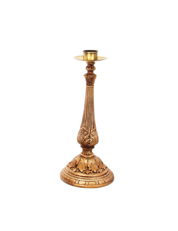 Golden Candlestick With Round Base