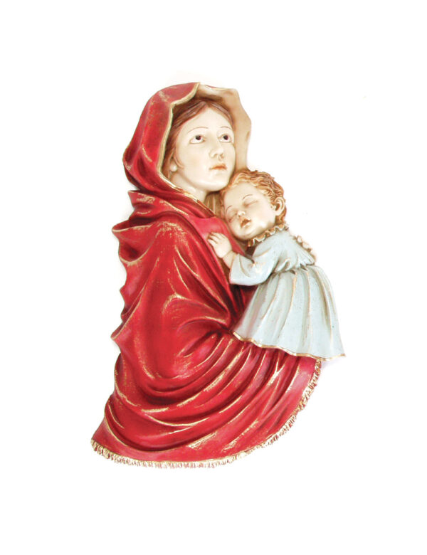 Mother In Red Robes With Boy