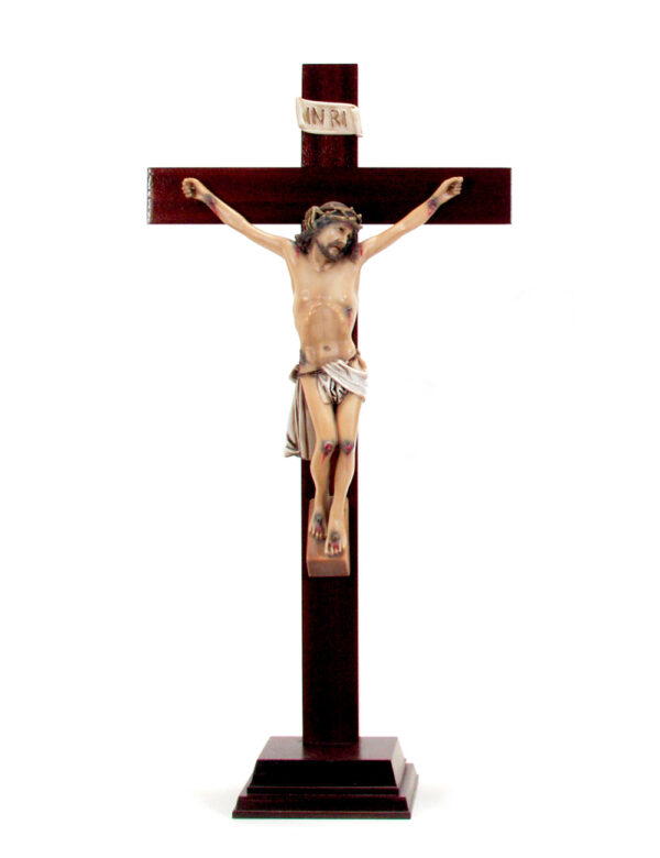 Perching Crucifix In Dark Wood